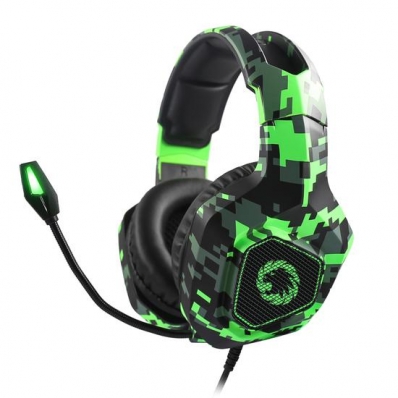Fone P2 Gamemax HG-300 RGB Verde Camuflado
