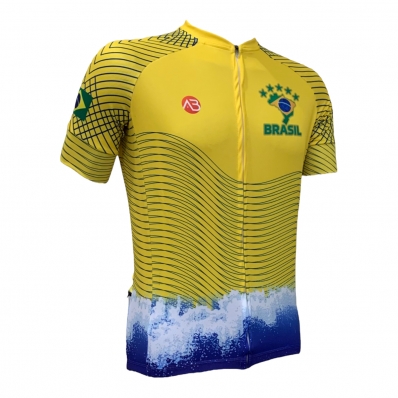 CAMISA CICLISMO SELEO BRASIL 22 FEMININA (AMARELO) - ZPER TOTAL (PLUS SIZE)