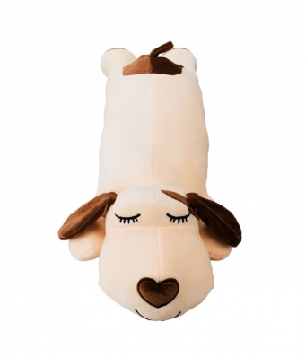 Cachorro Bege Comprido Deitado Dormindo 74cm - Pelúcia