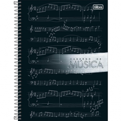 Caderno de música espiral capa dura 80 fls grande
