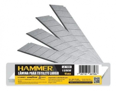 Lamina estilete 18mm C/10 HAMMER LE1000
