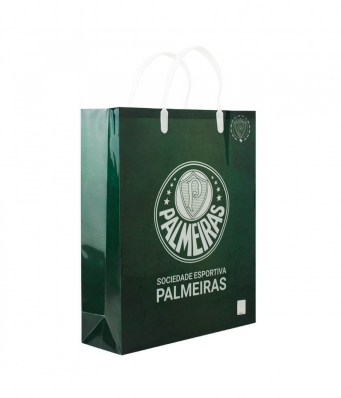 Sacola De Presentes Escudo Time 33x9x27cm - Palmeiras