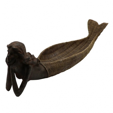 Sereia Decorativa em Resina 40,5x10,5x12cm