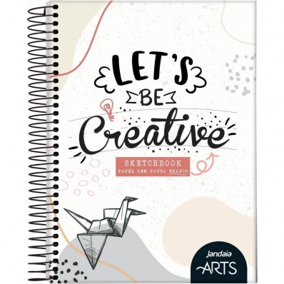 Caderno colegial sketchbook sem pauta branco espiral 80 fls 177x242mm
