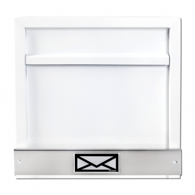 Caixa De Correio Grade horizontal branco Fosco Tarja Inox moderna
