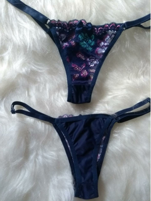 Calcinha Fio Marinho Flor