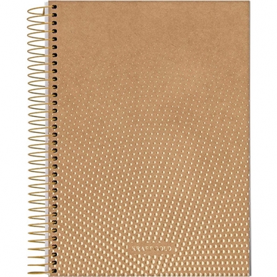 Caderno capa dura colegial 1x1 80 fls 177x242mm kraft gold