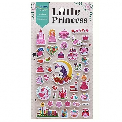 Cartela de adesivos em relevo princesas 3D-11B - NYBC