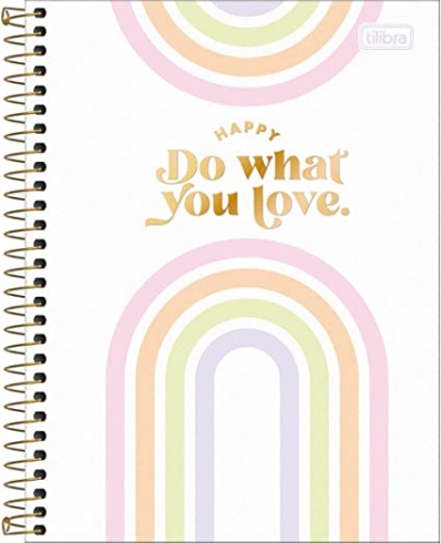 Caderneta espiral capa dura 80 fls 110x154mm 70g happy color