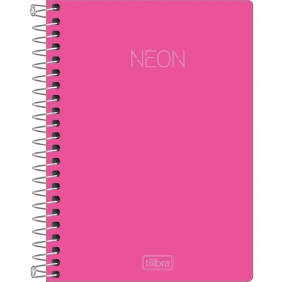 Caderneta espiral sem pauta 80 fls 110x154mm 75g capa Neon rosa