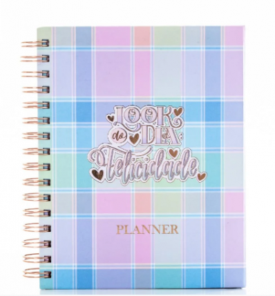 Planner espiral permanente 104 fls 90g 150x210mm Single Book - Look do dia: felicidade 