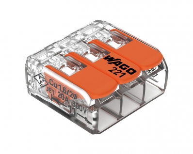 Conector Emenda Wago 3P 32A 221-413 C/4Pcs