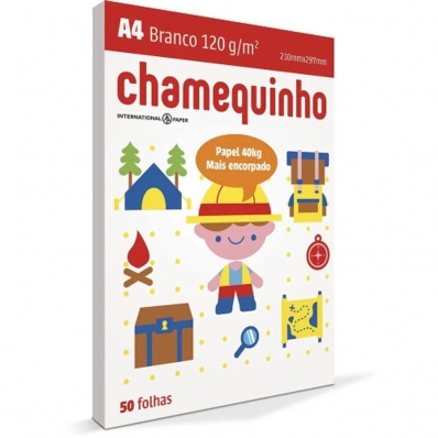 Papel chamequinho 40kg A4 210X297mm 120g 50 fls
