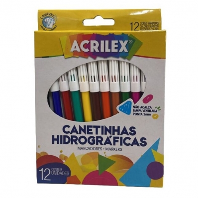 Canetinhas hidrográficas 12 cores