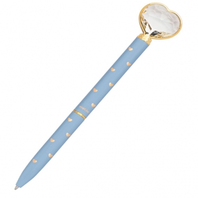 Caneta esferográfica metal 1.0mm 1349 Airy Blue coração diamante avulsa