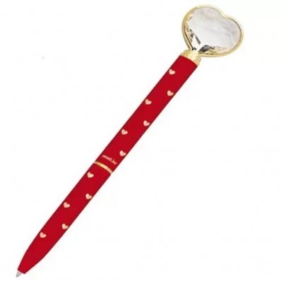 Caneta esferográfica metal 1.0mm 1339 Poa Love coração diamante red avulsa