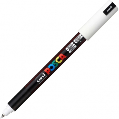 Caneta marcador permanente 0.7mm Uni Posca branca avulsa