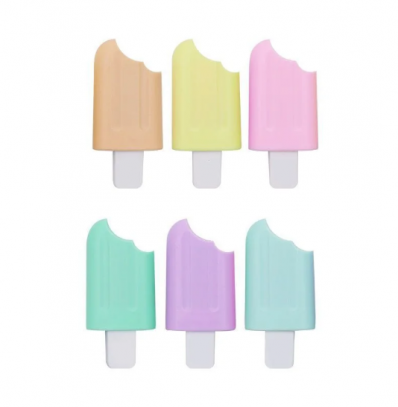 Marca texto Mini Picolé Pastel cores avulso