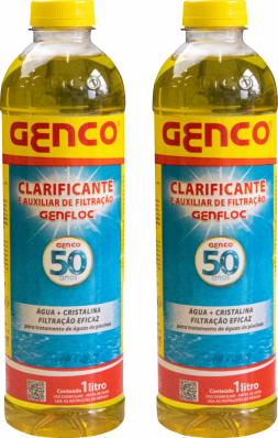 Kit 2 Clarificante E Auxilitar De Filtração Genfloc Piscinas