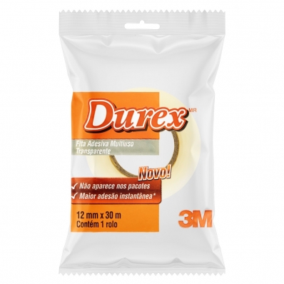 Fita adesiva multiuso transparente 12mmx30m durex blister
