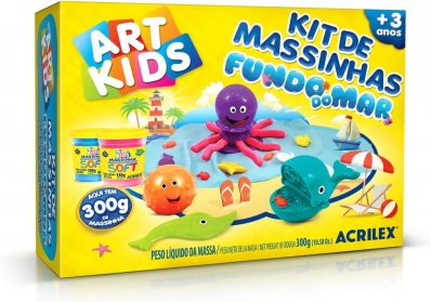 Kit de massinhas Fundo do Mar 300g art kids