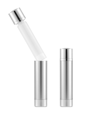 Frasco Airless Premium para Cosméticos 15ml Prata