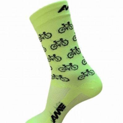 MEIA 48 VERDE NEON COM BIKES CANO ALTO TAM 38 A 43 - AME SPORTS