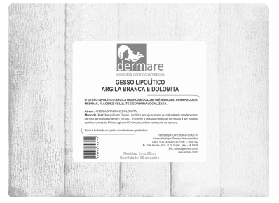 Gesso Lipolítico Redutor - Argila Branca e Dolomita (5Un)