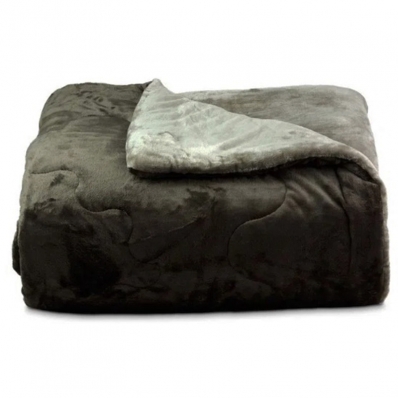 Edredom Buettner Casal Plush Flannel Dupla Face 220mx240m Chocolate Escuro & Chocolate Claro