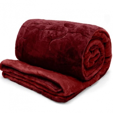 Edredom Buettner King Plush Flannel Dupla Face 260mx280m Vermelho Escuro & Vermelho Claro