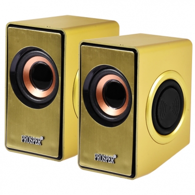 Caixa de Som Prosper P-7711 com 6 Watts RMS USB - Dourado