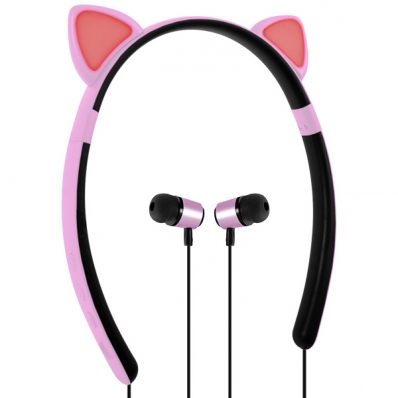 Fone de Ouvido Sem Fio Midi Pro MDP-01 Tiara - Rosa/Preto