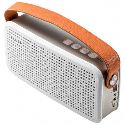 Caixa de som Speaker Pulse SP248 20 Watts RMS e Auxiliar - Branco/Prata