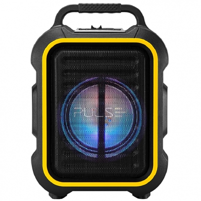 Caixa de Som Pulse SP295 6.5" 80 Watts RMS e Radio FM - Preta/Amarela