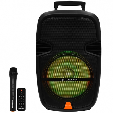 Caixa de Som Megastar SPA157BTF 15" 35.000 Watts P.M.P.O /USB e Radio FM - Preta