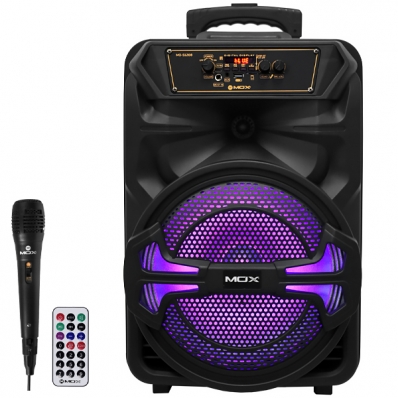Caixa de Som Mox MO-S1208 de 12" 30.000 Watts P.M.P.O e USB Bivolt - Preta