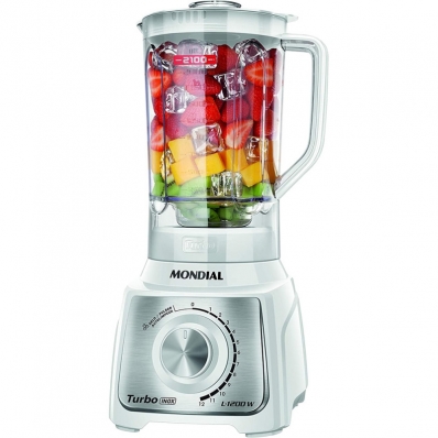 Liquidificador Mondial L-1200-Wi Turbo Inox 1200W Branco - 220V 50/60HZ