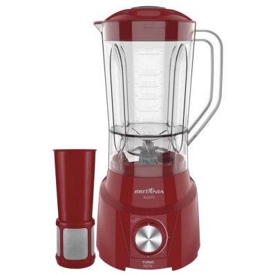 Liquidificador Britania BLQ970 Turbo 900W 4 Velocidades 2,6 Litros 220V - Vermelho
