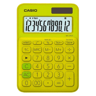 Calculadora Casio Compacta MS-20UC - Amarelo