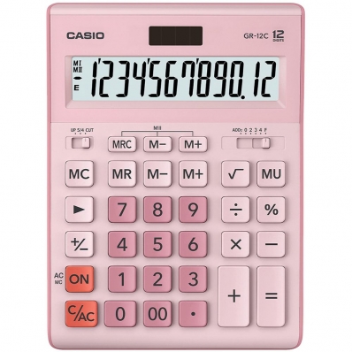 Calculadora Compacta Casio GR-12C-PK - Rosa