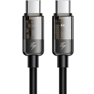 Cabo USB-C A USB-C Mcdodo CA-2840 100 W - Preto Transparente 1.2 Metros