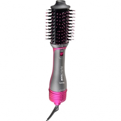 Kit Escova Secadora de Cabelo Quanta QTKCS7000 4 Em 1 110V - Cinza/Rosa