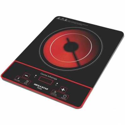 Fogão Elétrico Infravermelho Mega Star ER58A 2000W 220V - Preto/Vermelho
