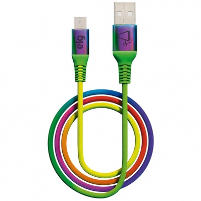 Cabo Micro USB Elg M510RB 1 Metro - arco-iris