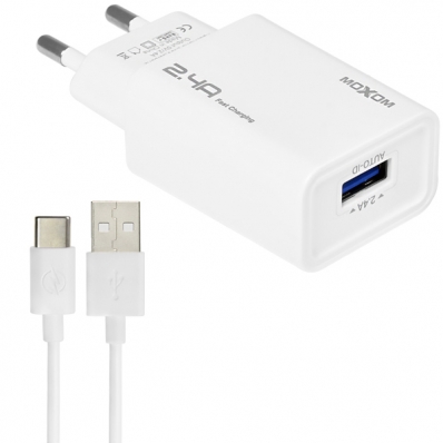 Carregador USB-C Moxom MX-HC96 USB Bivolt - Branco