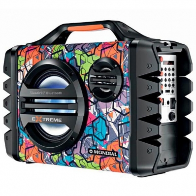 Caixa de Som Mondial Thunder Vi Extreme MCO-06 120 Watts RMS com Bluetooth e USB Bivolt - Grafite