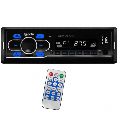 Toca Radio Quanta QTRRA73 4 de 25 Watts e USB - Preto
