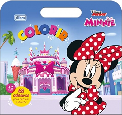Minnie: Maleta álbum com folhas para colorir - Contém 68 adesivos