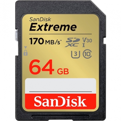 Cartão de Memória SDXC Uhs-I Extreme Sandisk 64GB 170MBS