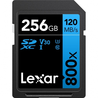 Memoria SD Lexar 800X Blue Series 120-45 MB/s C10 U3 V30 256 GB (LSD0800256G-Bnnnu)